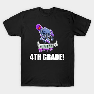 4TH Grade Jelly Basketball Jelly Fish Kids Teens Back To School Sports T-Shirt